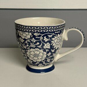 The English Mug Company Fine China Blue/White Floral Tea Cup/Mug